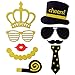 2021 New Years Photo Booth Props Kit(25Pcs), Konsait Funny New Years Eve Party Photo Booth with Stick for Adult Kids Women Man Party Accessories for 2021 New Year Party Decor Decoration Favor Supplies