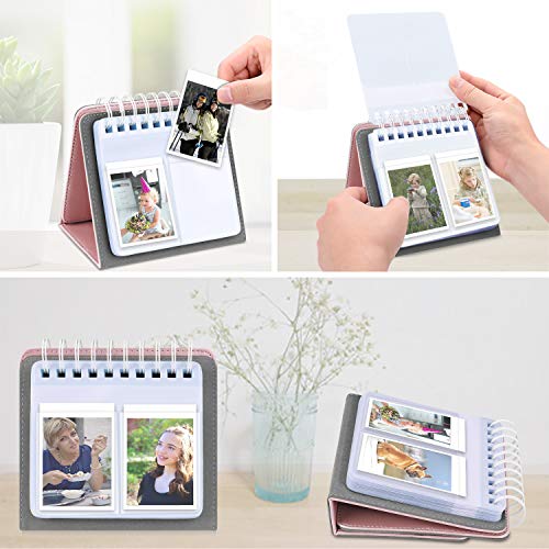Fintie Calendar Photo Album for Fujifilm Instax - 64 Pockets Vegan Leather Photo Album for Fujifilm Mini 9 Mini 8+ Mini 90, HP Sprocket, Kodak Mini, Polaroid Camera 3-Inch Film (Rose Gold)