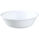 Corelle 10 oz Vitrelle Glass Winter Frost White Dessert Bowl, Pack of 6