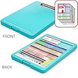 Nursing Clipboard with Storage by Tribe RN with Quick Access Medical References - Includes Downloadable Cheat Sheets - (Nurse Clipboard Mint)