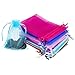 Mudder 50 Pieces 4 by 6 Inch Organza Gift Bags Drawstring Jewelry Pouches Wedding Party Favor Bags (Multicolor)