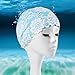 YOOKOON Simple And Elegance Length PU Waterproof Lace Water Swimming Bathing Blue Cap for long hair Women Adult