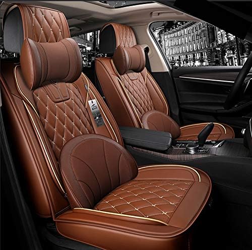 YRRC - Protector de asiento de coche delantero y trasero de piel sintética para Toyota Camry RAV4,Brown