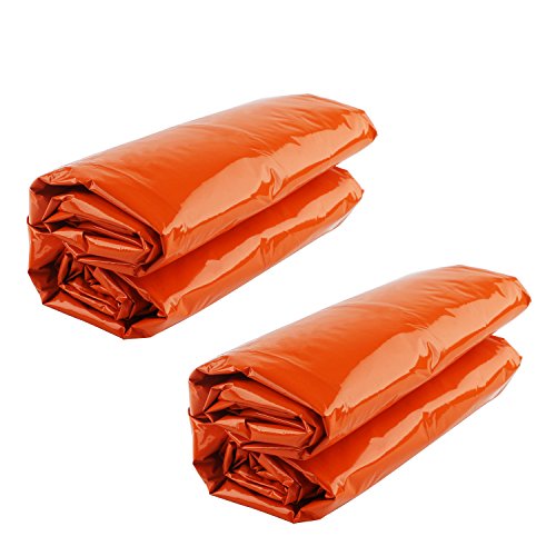 Emergency Survival Sleeping Bag Bivy Sack 2 Pack Waterproof Mylar Thermal Blanket up to 90% Heat Retention, Survival Gear for Outdoors Camping Backpacking First Aid - 84" x 36"