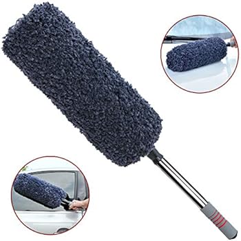 TAKAVU New Car Duster, Multi-Functional Ultra Soft Microfiber Duster with Storage Bag, Long Unbreakable Extendable Handle up to 32 inches, Exterior or Interior Use, Lint Free, Best Car Accessories