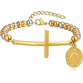 KummerSaprk Jesus Bracelet for Women Christian Faith Jewelry Cross Bracelet Adjustable Religious Bracelet Gift for Her Inspirational Jewelry Easter Basket Stuffers