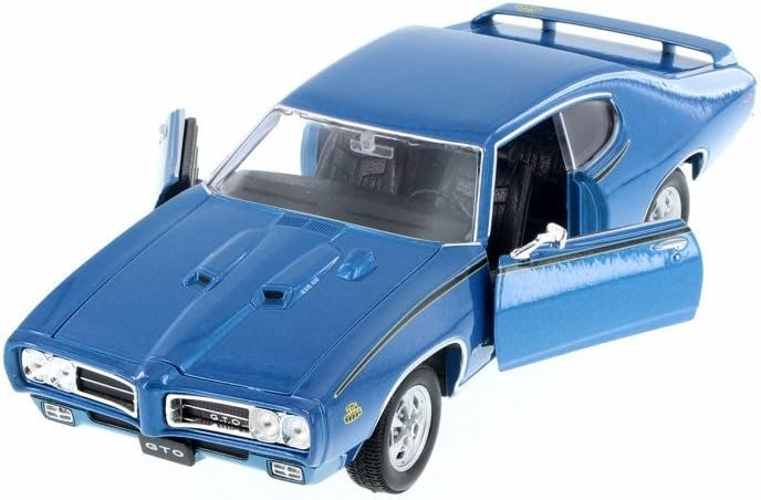 Welly 1969 Pontiac GTO, Blue 22501WBU - 1/24 Scale Diecast Model Toy Car