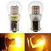 Alopee 1156 LED Bulb Amber 10-30V DC 1156 Bulb Replacement for 1141 1003 7506 P21W Blinker Light, Turn Signal Bulb 3014 Chips, Non Polarity, Pack of 2