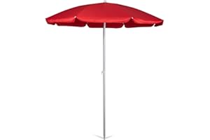 ONIVA - a Picnic Time Brand Outdoor Canopy Sunshade Beach Umbrella 5.5' - Small Patio Umbrella - Beach Chair Umbrella, (Red)
