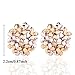 Ownsig Lady Charming Bloomy Four Leaf Clover Flowers Rhinestone Ear Stud Earrings Pink