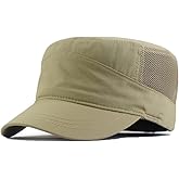 FASHIXD Mesh Military Cap Plus Size Hats for Men Summer XL Army Hats Quick Qry Short Bill Hat Cadet Cap