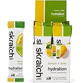 Skratch Labs Hydration Sports Drink Mix, Electrolytes, Lemon Lime, 20 Pack | Sports nutrition with real fruit &amp; clean ingredients, electrolytes for fast hydration &amp; endurance, non-GMO, vegan, kosher