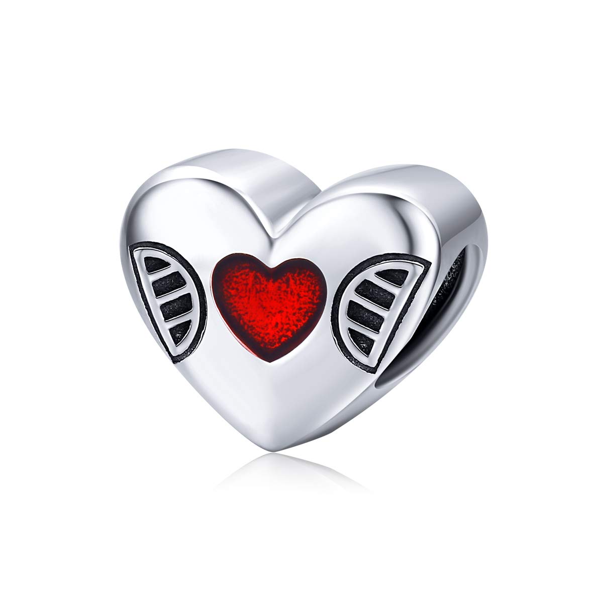 Bijoux Blu Love Heart Door Metal Charm fit for Original Silver Snake Bracelet & Bangle 925 Sterling Silver Fashion Jewellery