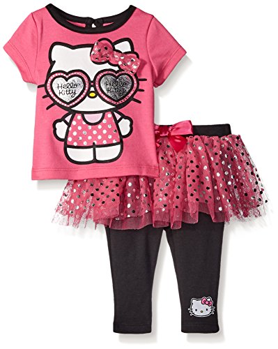 Hello kitty baby girls  2pc t-shirt and skegging set, p…