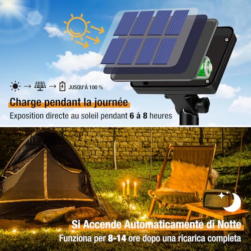 Set of 2 Solar String Lights Outdoor, Total 16 m, 160 LED, Waterproof, 8 Modes Decoration for Garden, Patio, Yard, Christmas, Wedding, Party, Warm White