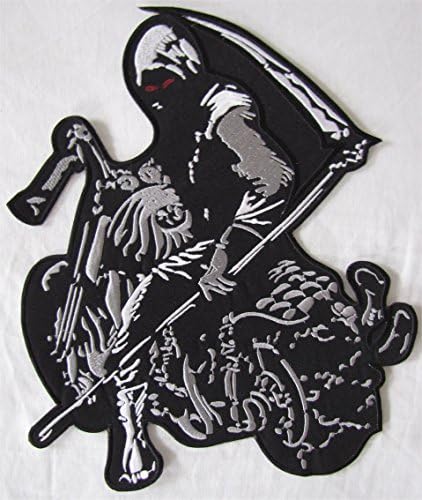 Extra Large Rare Grim Reaper Motorcycle Biker Sew On Badge Patch