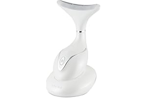 VRAIKO Iris Neck Face Massager, Pro Face Sculpting Tool with Charging Base, All-in-1 Facial Device for Enhanced Absorption, Radiance, Contouring, Elasticity, Home Facial Spa (White)