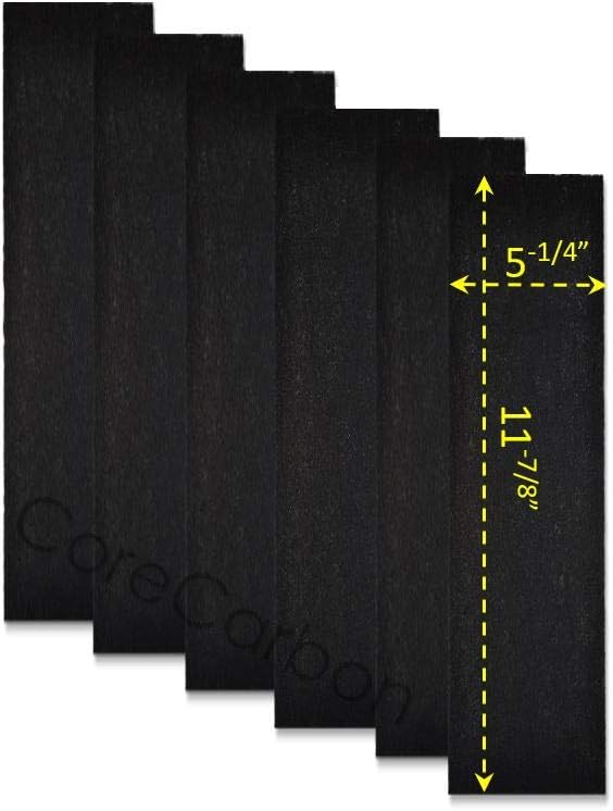 CoreCarbon 6-Pack Full Coverage Pre-Filter Designed to Fit Hamilton Beach TrueAir 04383, 04383A, 04834, 04386, 04386A Air Purifiers