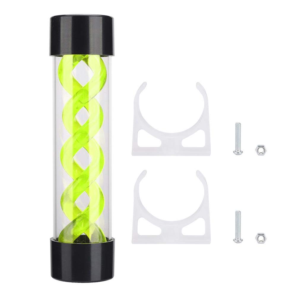 Water Cooling Tank, G1/4 Threaded Cylindrical Cooler Tank, Helix 200MM Reservoir for Computer Water Cooling System(Green)