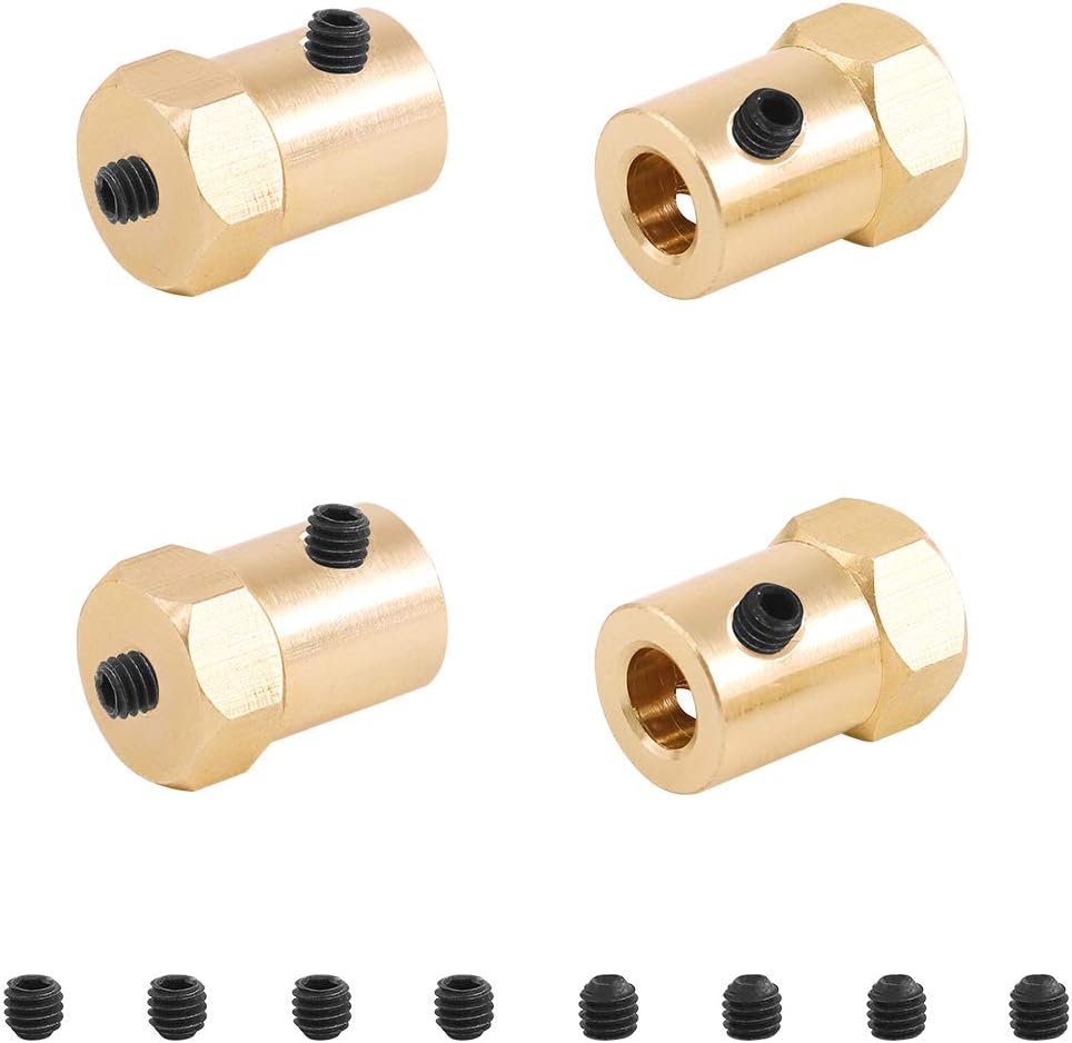 Rustark 4 Pcs 37mm Diameter DC Gear Motors Mounting Bracket Black Rust Resistance Gearbox Fixed Seat Gear Reduction Motor Holder with 4 Pcs 6mm Hex Coupling for Small Stepper Motors - - 