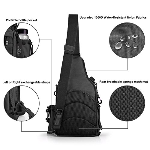 DYJ Outdoor Fishing Tackle Bag Backpack Multifunctional Waterproof Tackle Storage Bags Durable Handbag Single Shoulder Cross Body Messenger Bag for Camping Hiking Hunting Cycling - Thumbnail 3