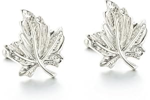 Maple Leaf Cufflinks for Men, Silver Tone Leaf Cufflinks, Canadian Maple Leaves Cuff Links, Maple Leaf Shirt Tuxedo Cufflink,
