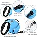 AKALI Retractable Dog Leash with Reflective Ribbon Cord, 13 ft, for Small Dog up to 22 lbs, a Metal Loop for Hanging Poop Bag Dispenser, Sky Blue