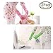 Cotton-Lined Plastic Rubber Gloves - Reusable Extra Long Glove for Dishwashing Dish Cleaning Wash Dishes - 2-Pairs - Pink and Green