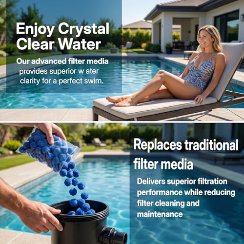 Pool Filter Balls, Pool Filter Balls, Reusable Filter Balls, Suitable for Filtration Systems such as Pools, Sand Filters and Aquariums Swimming Pool Filter Balls (1000g)
