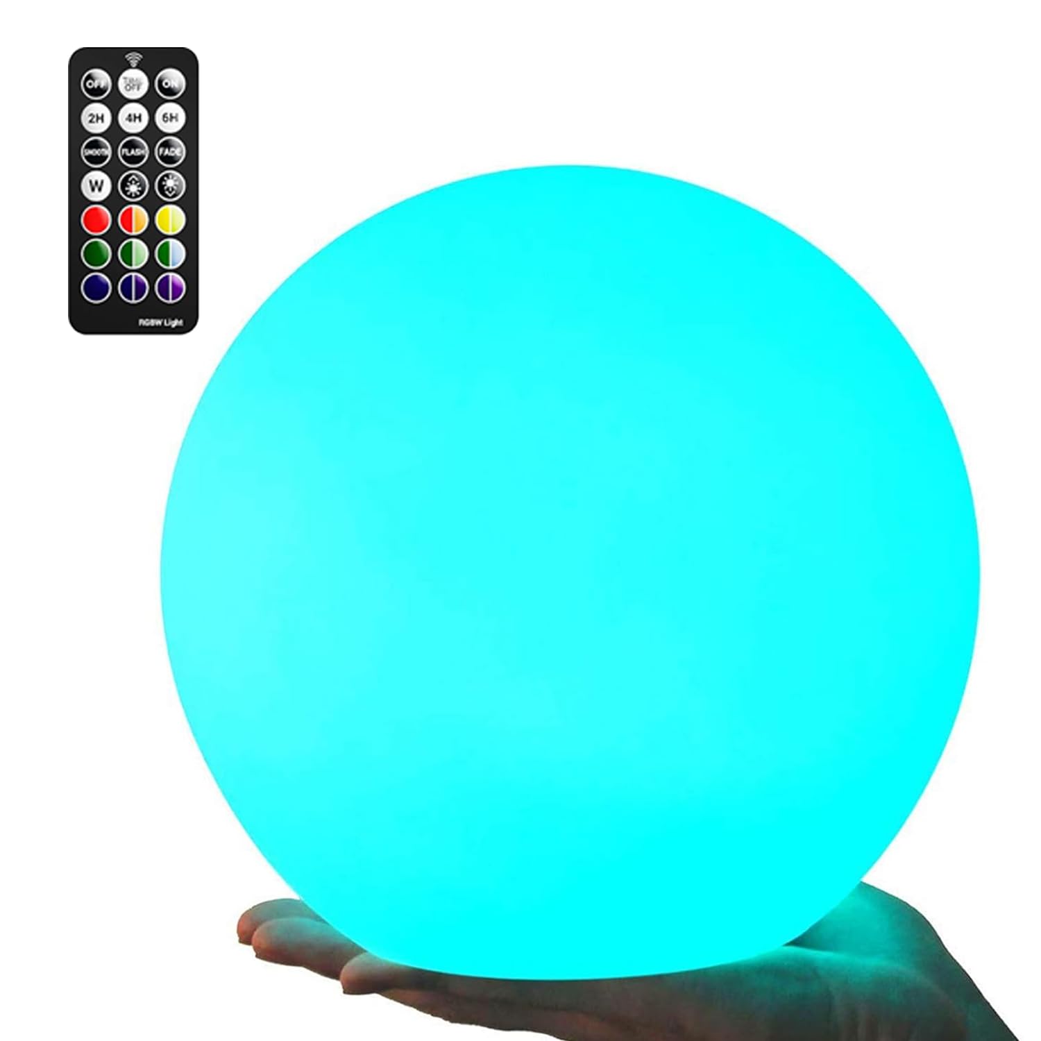 Photo 1 of LOFTEK 8-inch LED Night Light Ball: 16 RGB Colors and Dimmable Globe Light with Remote, Upgraded Folding Handle, Seamless Matte Housing, Rechargeable IP65 Floating Pool Light, for Nursery or Decor