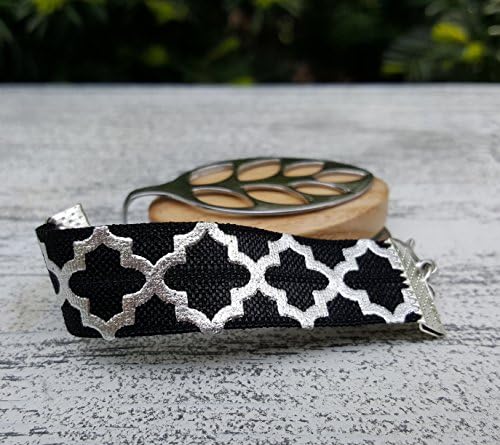 Black Quatrefoil Elastic Bracelet for Bellabeat LEAF