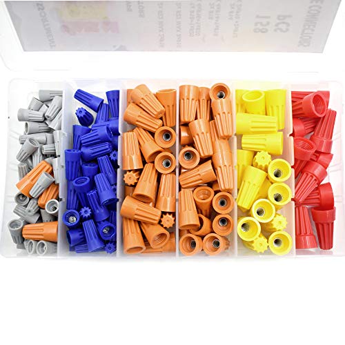 Cyful Electrical Wire Connectors Screw Terminals,Spring Insert Twist Nuts Caps Connection Assortment Set 158 Pcs
