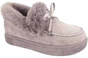 Ladmiple Winter Boots For Women Fashion Snow Boots Warm Fur Lined Anti-Slip Ankle Booties Outdoor Comfort Slip On Shoes