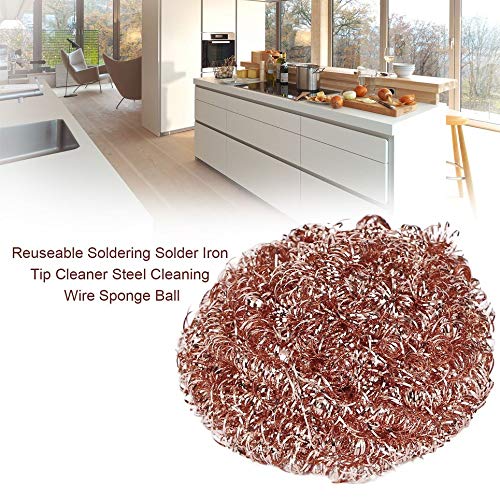Reuseable Soldering Solder Iron Tip Cleaner Steel Cleaning Wire Sponge Ball Soldering Accessory Easy To Clean Kitchen Supplies