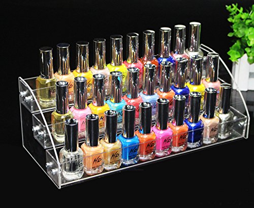 Clear Acrylic Makeup Cosmetic Nail Polish Varnish Display Stand Organiser Holder (3-Tier Stand)