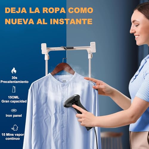 Plancha De Vapor Vertical y Horizontal, Plancha Viaje 2500W Alta Potencia, Plancha a Vapor para Ropa Portátil, para Prenda y Tela Delicada, Calentamiento Rápido Compacta para Viaje o Casa