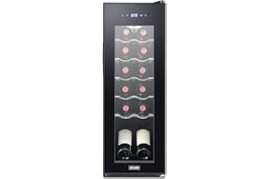 COLOZO 12 Bottle Compressor Wine Cooler Refrigerator w/Lock Large Freestanding Wine Cellar | 41℉-64℉ Digital Temperature Control Wine Fridge