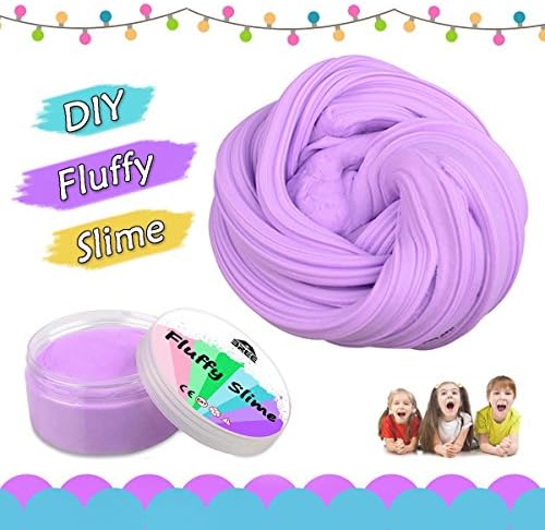 Fluffy Slime, KidsHobby 6 Ounce Putty Floam Slime Stress Relief Toy Scented Sludge Toy for Kids and Adults, Soft Stretchy and Non-sticky (Purple)