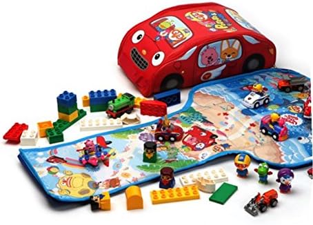 Pororo Red Kid Play Backpack Transformed to Play Mat with a Pororo Earphone Holder(red)