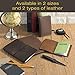 Handcrafted Top Grain Leather Journal Notebook Cover: Includes 5 Bonus Refillable Field Note Book Journals/Compatible with Field Notes and Moleskine Cahier Notebook (3.5