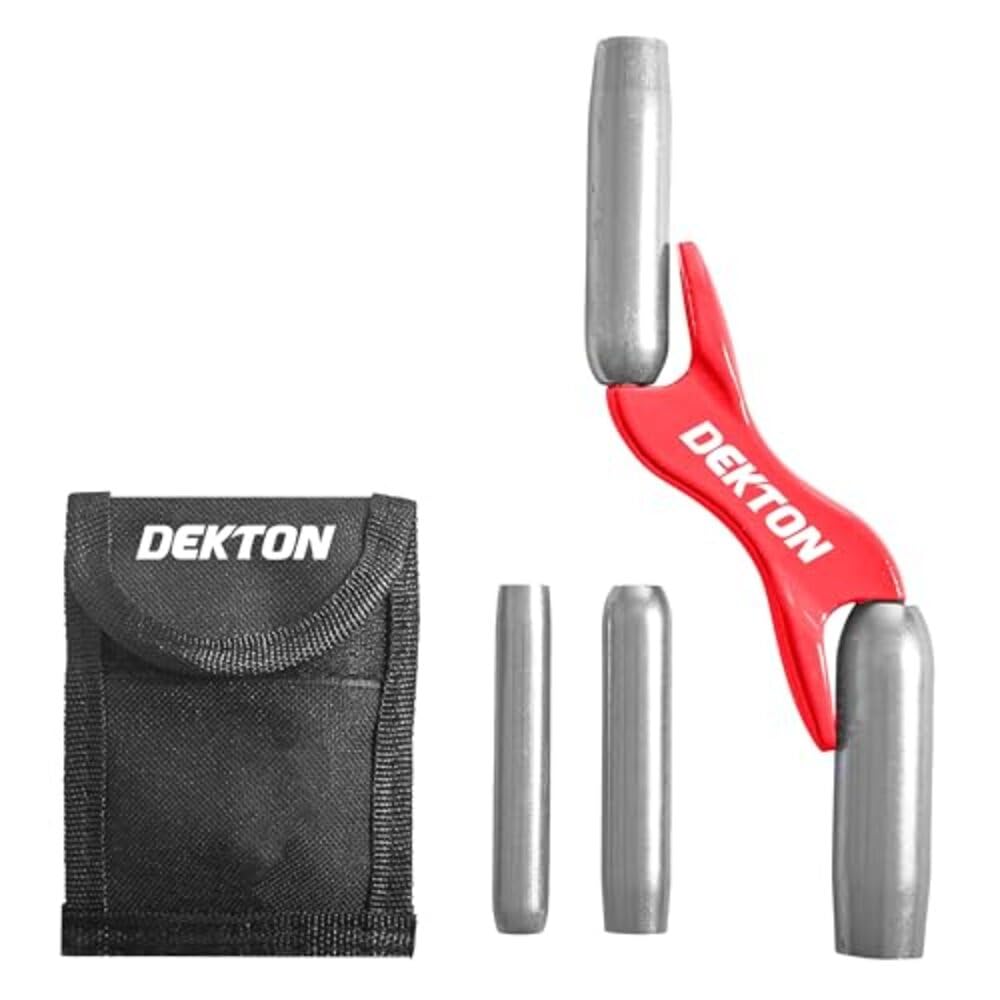Dekton 4 In 1 Brick Jointer-Cranked design to take your hands away from the work| interchangeable double ended brick jointer 1/2" - 7/8"| Aluminium alloy handle| Threaded barrels for quick size change