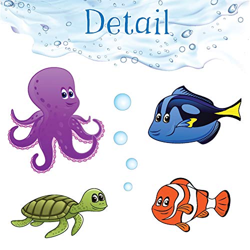 treepenguin Ocean Wall Decals for Kids Rooms – Under The Sea Fish Wall Decor - Bathroom Wall Stickers - Bedroom Bathtub Shower Sea Animal Decorations