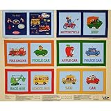 Busytown Soft Book Panel Multi/Natural Fabric