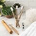 Eco-Friendly Bamboo Toothbrush Set - 4 Engraved Toothbrushes, 1 Bamboo Travel Case, and 1 Charcoal Bamboo Dental Floss