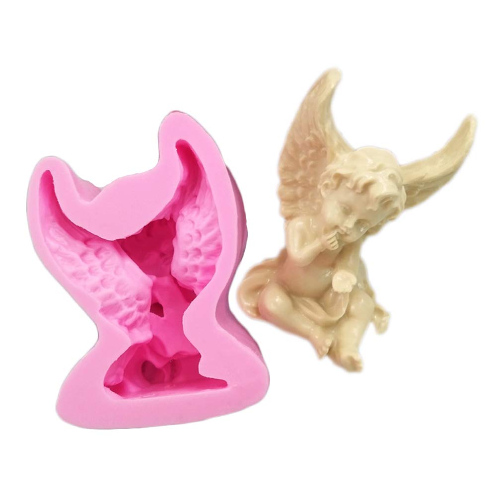 WonDerfulC Angel Shape Silicone Fondant Moulds Wing DIY Baking Cake Soap Candle Mold Epoxy Resin Polymer Clay Mould