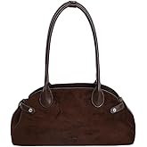 Suede Shoulder Bags for Women Suede Purse Vintage Shoulder Handbag Stylish Fall Purse