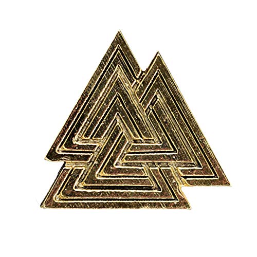 Creative Pewter Designs Valknut Viking Triangles 22k Gold Plated Lapel Pin, Brooch, Jewelry, GG28