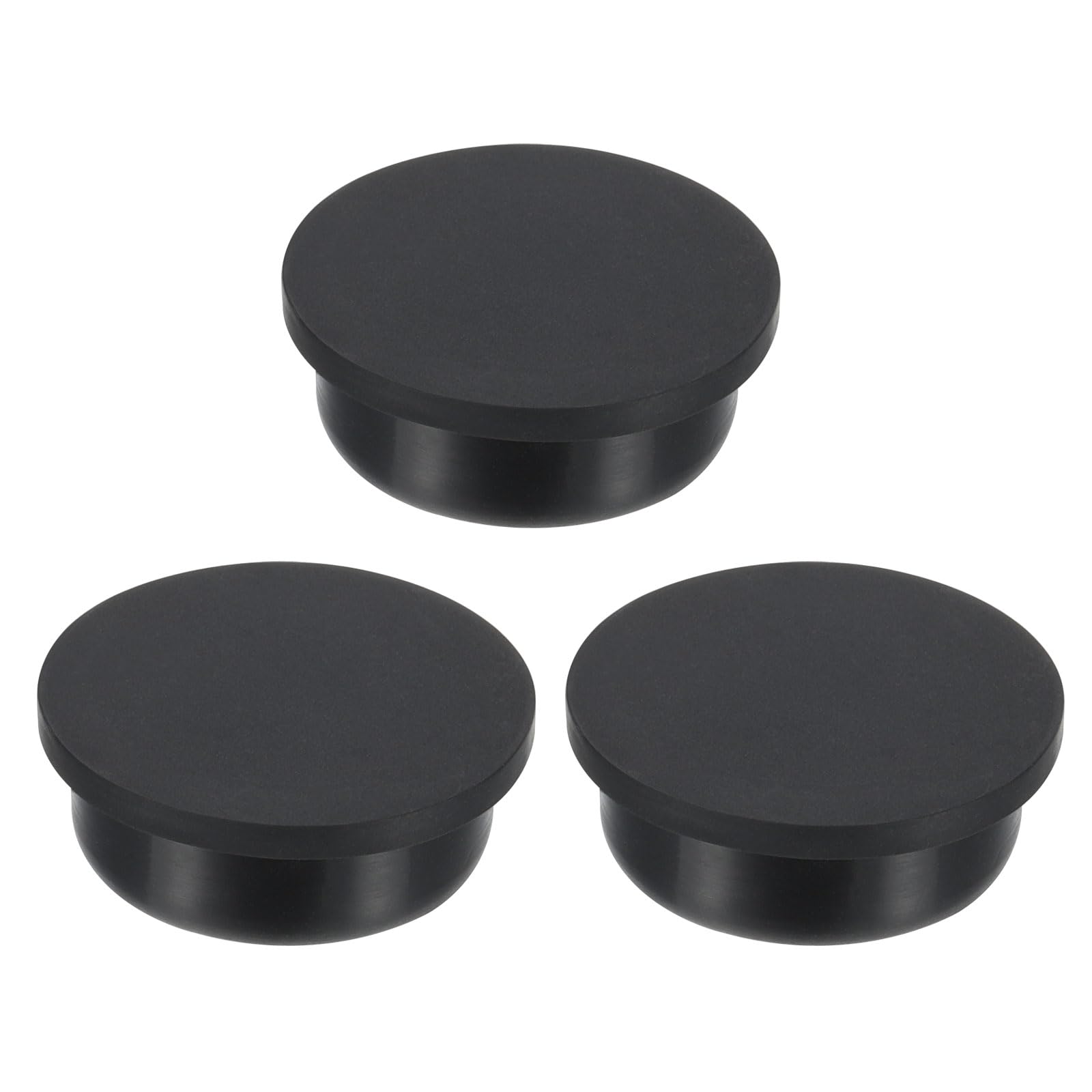 PATIKIL 38.3mm Diameter Rubber Hole Plugs, 3 Pcs Silicone Rubber Round Hole Stoppers for 37-38mm Hole, Black