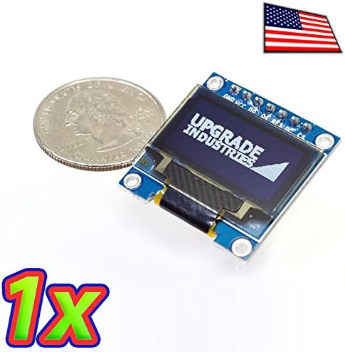 UPGRADE INDUSTRIES White 0.96 inch IIC / I2C / SPI Serial 128 X 64 OLED Display Module for Arduino by UPGRADE INDUSTRIES