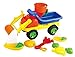 Beach Toys Sand Roller Dump Truck Set for Kids with Rake, Shovel, Sandwheel, Sailboats, & Mold
